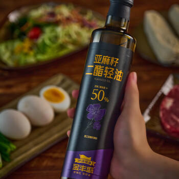 金丰盛亚麻籽二脂油500ml*2瓶礼盒装甘油二酯50%食用油家用送礼供销福油 /粮油调味 /食用油 /其他油 商品图3