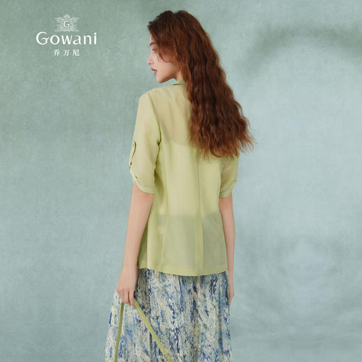 乔万尼小西装夏季新款中袖收腰外套清透真丝ET2B239 商品图4
