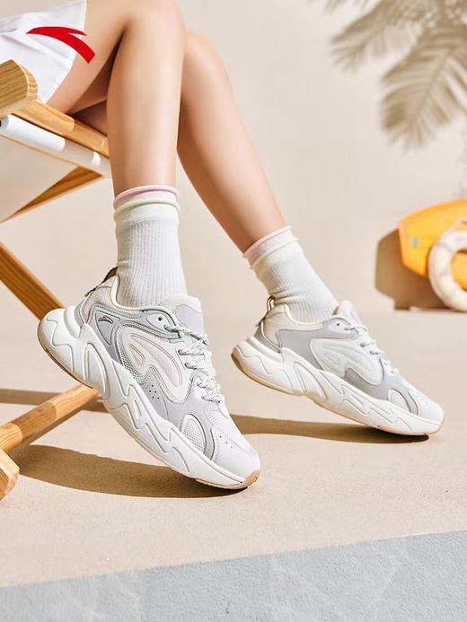 安踏脉冲丨革网拼接厚底舒适休闲鞋女新款女鞋 122528856 商品图0