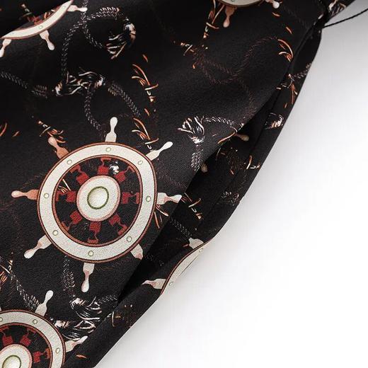 「高货wl」全新升级【铂金会员293/天猫399/差价106】(94710)洛诗琳气质印花双绉雪纺连衣裙2025夏季罗盘印花圆领显瘦裙94710 商品图2