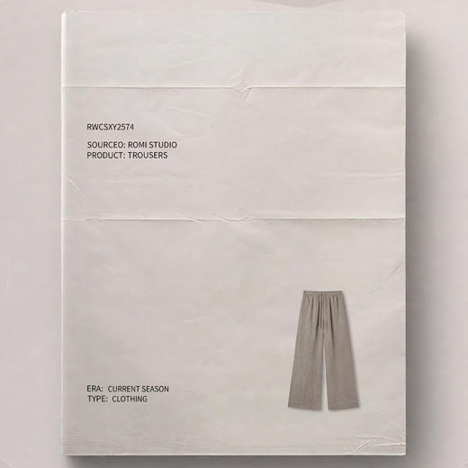 ROMI STUDIO士林染100%亚麻经典老钱松紧腰直筒长裤 RWCSXY2574 商品图2