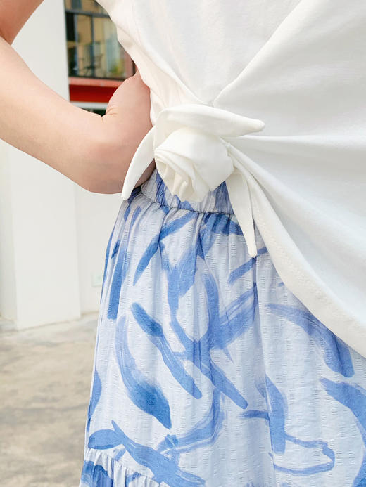 【百图lulu定制】【南法半裙】轻柔水洗棉 三层蛋糕裙摆 数码印染半身裙 商品图11