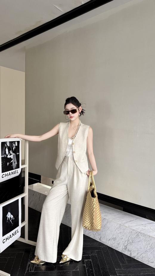 SZ2H51_密合色_马甲_春夏__V领无袖单排扣西装_高级女装_BERNIEELEN 伯妮斯茵 商品图0