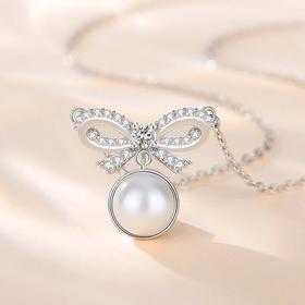 FANCI 范琦 蝴蝶结 在逃公主甜美 锁骨链 灵动蝴蝶结元素吊坠 气质千金款 温润光泽感 款 S925银项链 女款