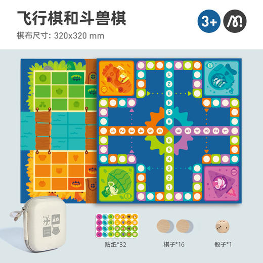 【随时随地都能玩，二合一便携棋~】儿童二合一便捷式功能棋 飞行棋小学生 多人游戏棋玩具-QQ 商品图4