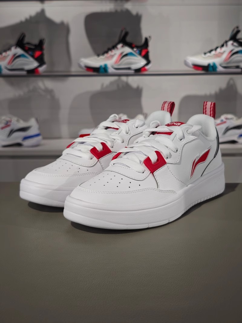 李宁板鞋男子2024秋季百搭时尚休闲潮流运动鞋小白鞋AGCU543