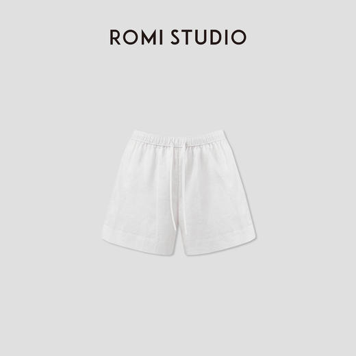 ROMI STUDIO“Clean fit”100%亚麻轻薄松紧腰休闲短裤 RWCRXG3138【发货时效25天】 商品图0