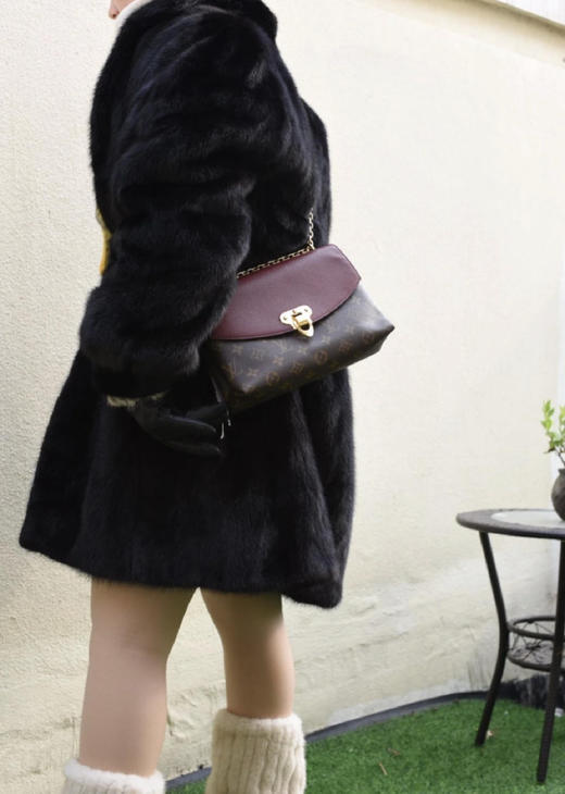 LV 酒红色 老花拼皮 Saint placide 链条包 商品图2