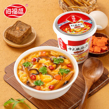 海福盛方便速食汤速溶汤免煮冻干汤芙蓉鲜蔬酸辣味增汤3味12杯112g /粮油调味 /方便食品 /速食汤 商品图4