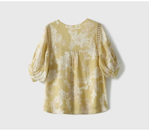 茉香花风浅剪纸印花灯笼袖雪纺上衣 商品图9