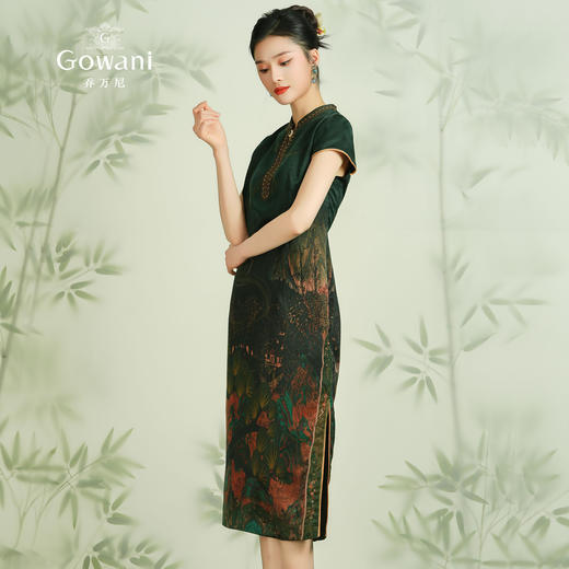 【东篱采园图】【香云纱】乔万尼真丝连衣裙缎面龟纹重磅26mm桑蚕丝收腰气质富贵感ET2E281 商品图2