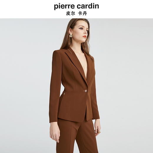 皮尔卡丹女装新款经典通勤一粒扣修身西服P4326U4973K0 商品图4