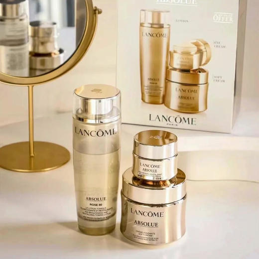 LANCOME/兰蔻菁纯三件套面霜（清爽）60ml菁纯眼霜20ml玫瑰精华水150ml护肤套盒（赠：迪奥魅惑润唇膏001004套盒1.4gx2支） 商品图4