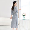 QS-82599526【真丝亚麻】清凉夏季新款桑蚕丝连衣裙女原创炒色亚麻中长裙9526 商品缩略图3