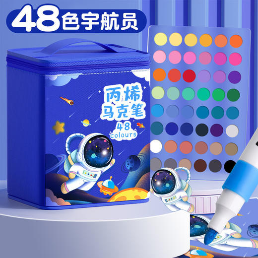 【🎨孩子的创意神器！】24/36/48色丙烯马克笔，超强覆盖力+可水洗不脏手，涂鸦从此更安心！✨马克笔丙烯可叠色 24色36色48色不透色炳烯马克笔 商品图12