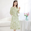 QS-82599730【休闲度假】原创桑蚕丝女装夏季新丝粘花螺真丝印花连衣裙女9730 商品缩略图3