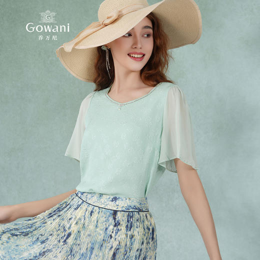 乔万尼夏新品上衣衬衫桑蚕丝真丝短袖衬衫ET2C228 商品图2