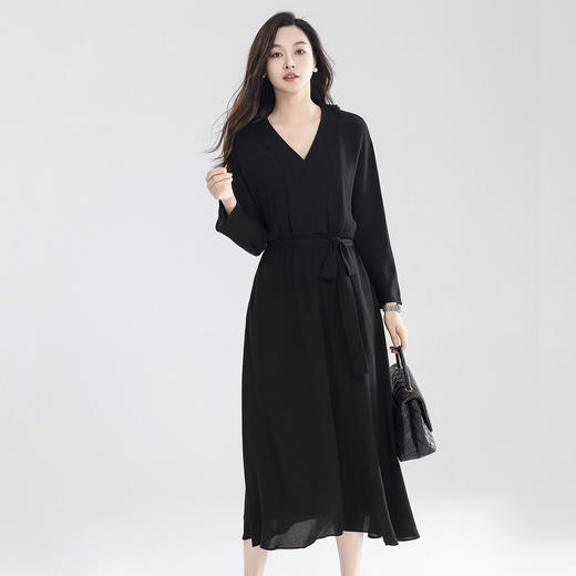 火桐hooton 高货系列 重磅32姆米鬼绉真丝连衣裙GD80501 商品图2