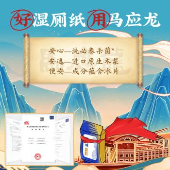 马应龙湿厕纸小包便携装12抽*20包 厕纸家庭装湿巾洁厕如厕湿纸巾 /家庭清洁/纸品 /清洁纸品 /湿厕纸 商品图1