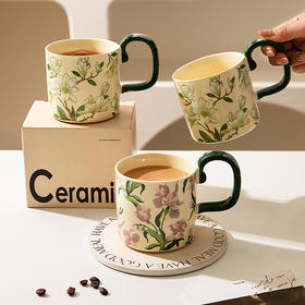 摩登主妇鸢尾花陶瓷马克杯高颜值家用喝水杯办公室早餐杯咖啡杯子导购标题