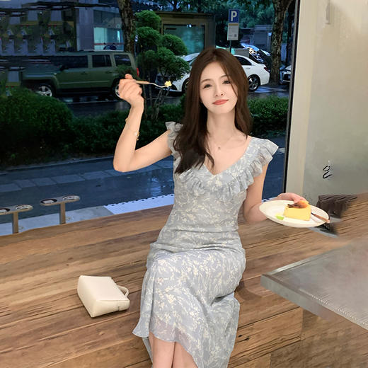 金蘑菇菇 灵动缪斯 / 碎花波点双版本两面穿收腰绑带荷叶边连衣裙 商品图2