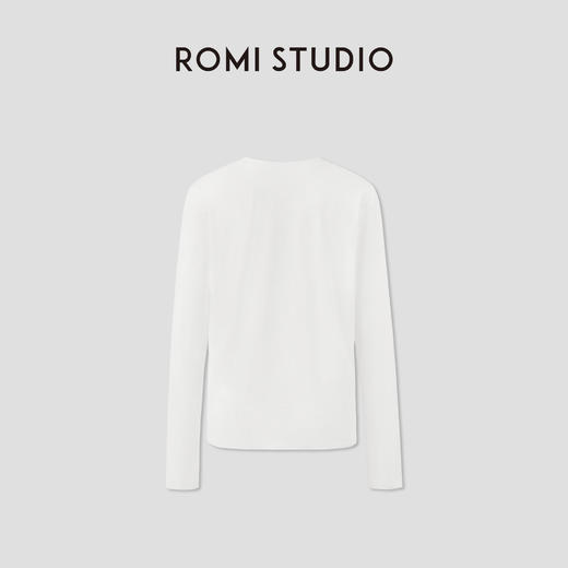 ROMI STUDIO“Clean fit”棉质砂洗加柔洗水弹力长袖T恤 RWCRSG3139【发货时效25天】 商品图1