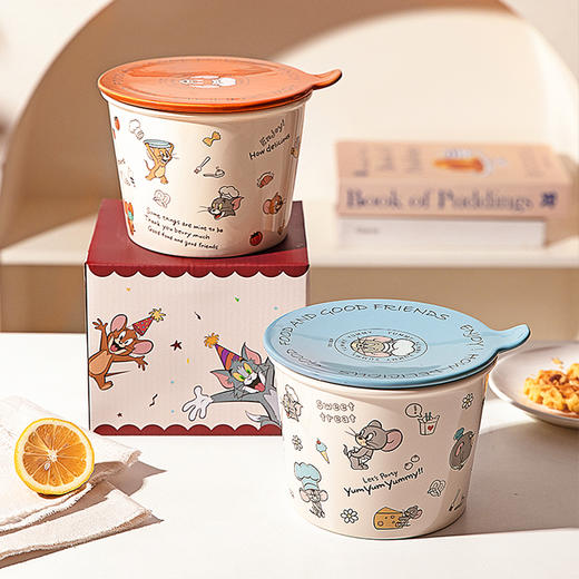 摩登主妇可爱泡面碗带盖家用餐具学生宿舍用泡面杯可微波汤面碗具 商品图0