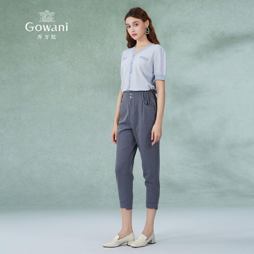 乔万尼新款花苞型休闲裤舒适百搭运动显瘦收脚裤EI2F779 商品图3
