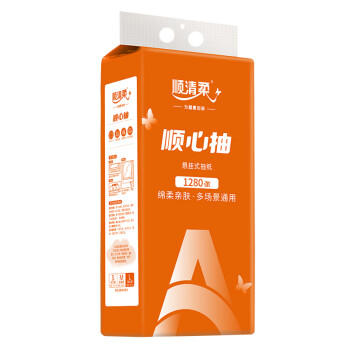 顺清柔顺心抽4层320抽*4提（175*155mm） 悬挂式抽取式面巾纸整箱销售 /家庭清洁/纸品 /清洁纸品 /抽纸 商品图7