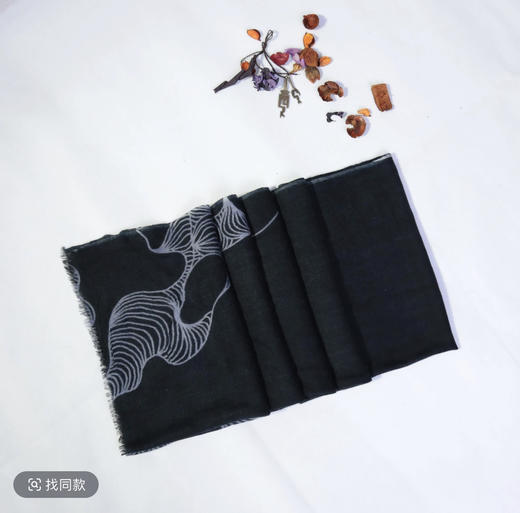 杞冠臻选 | YAKOO 牦牛绒印花超薄雪域 山水系列围巾 50%牦牛绒 50%羊毛  70x200cm 商品图3