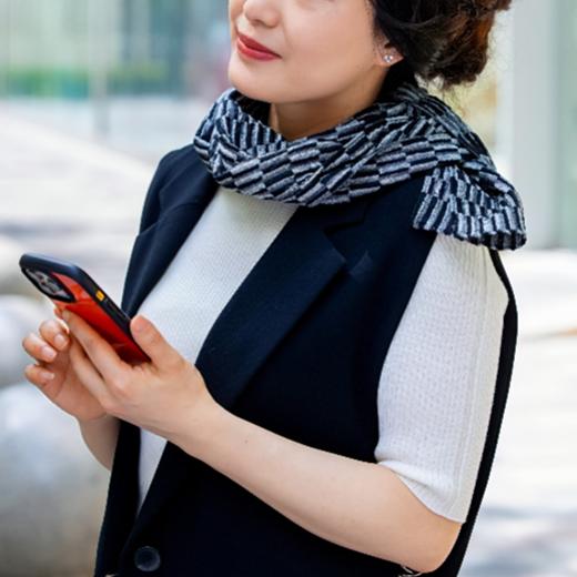 【ZAIKI西阵织】京都西阵织单色2折叠款女士围巾 商品图0