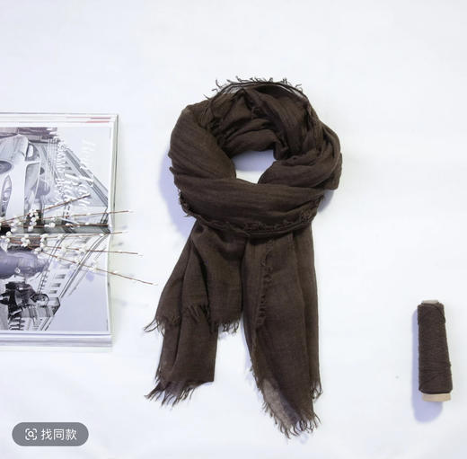 杞冠臻选 | YAKOO 纯牦牛绒本色围巾 100%牦牛绒 100x200cm 商品图1