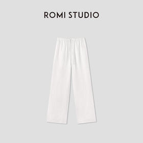 ROMI STUDIO 100%进口亚麻直筒长裤/轻薄宽松版松紧腰RWCRXM3363【发货时效25天】
