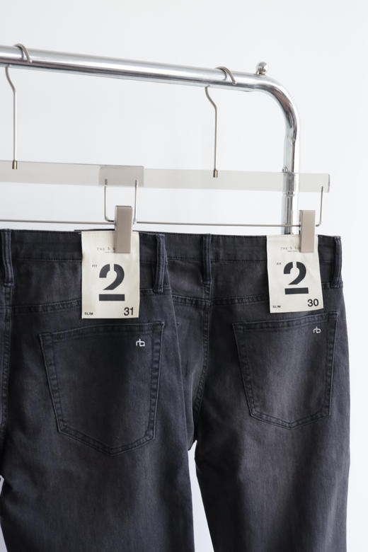 R@G BONE 薄款洗水 黑灰弹力牛仔长裤 NZK241 商品图5