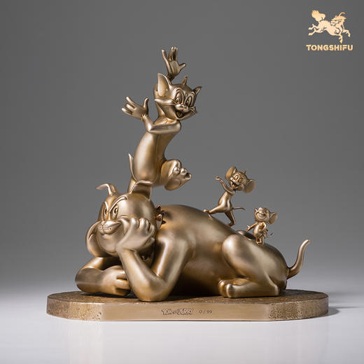 铜师傅 正版授权《猫和老鼠》合家欢 限量手办 桌面铜摆件 商品图2