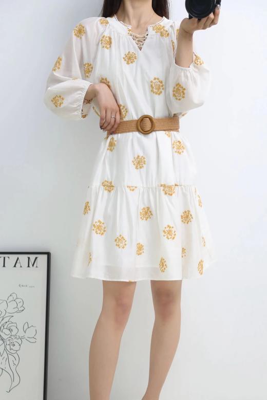 LPIUTY品牌直发！黄亦玫同款明媚感⚠️“繁花馥郁”黄玫瑰度假连衣裙❗️每单赠送腰带 商品图1