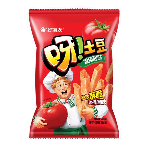 好丽友呀土豆 薯条膨化食品（番茄酱味）40g 商品图0