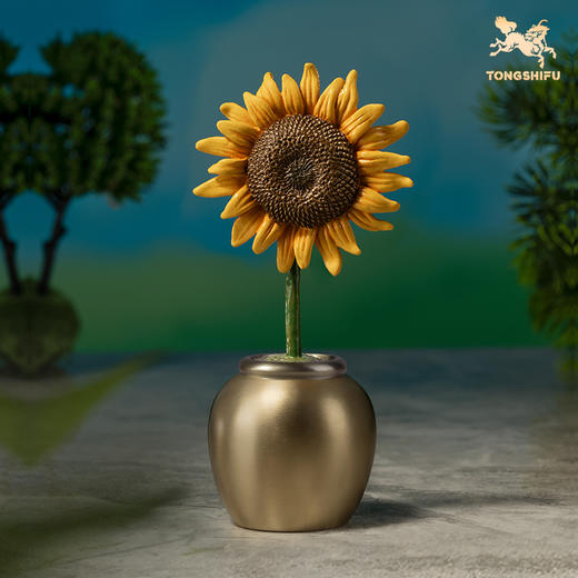 铜师傅《一举夺魁》桌面工位创意向日葵治愈系摆件 中考高考礼物 商品图0