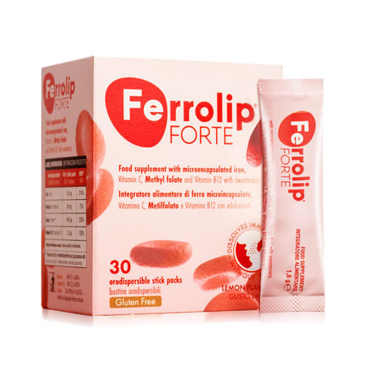 【保税】意之宝 Ferrolip 补铁粉末红皇后 铁粉PLUS 30条/盒 商品图0
