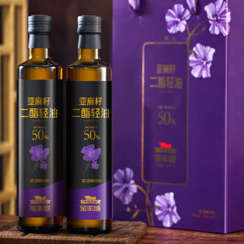 金丰盛亚麻籽二脂油500ml*2瓶礼盒装甘油二酯50%食用油家用送礼供销福油 /粮油调味 /食用油 /其他油 商品图2