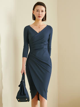 颈袖添香新款职场连衣裙女装时尚ol女神高端大牌包臀女裙