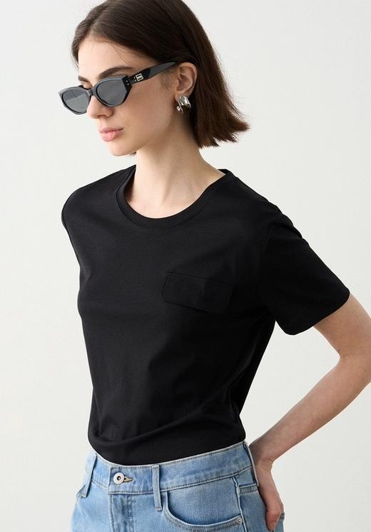 第二件半价科技12宫桑蚕丝透气排汗莱赛尔不变形轻薄夏T 不透刚需净版T 商品图2