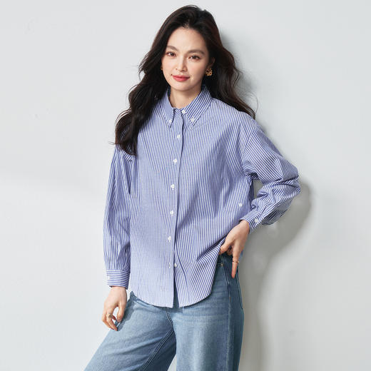 25春新款条纹衬衫！实穿主义显瘦气质条纹衬衫法式通勤款！ 商品图1