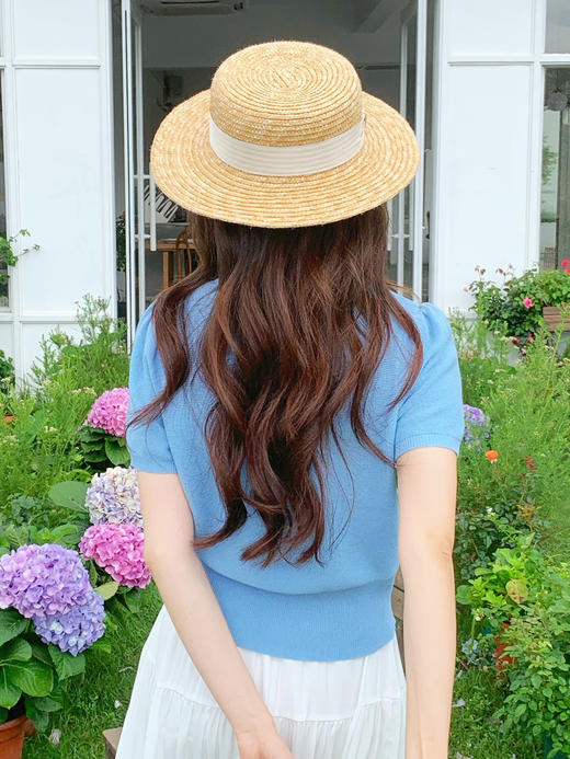 【百图lulu定制】【威尼斯针织衫】天丝亚麻 凉爽 短袖 假衣门襟针织衫 商品图12