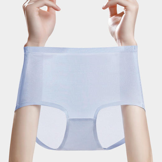 XY-1100  【1条】大码高腰无痕一片式女士三角裤加肥加大冰丝透气纯棉抑菌裆内裤 商品图1