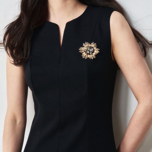 25夏季新款简约质感通勤百搭显瘦V领职业无袖短连衣裙黑色！ 商品图3