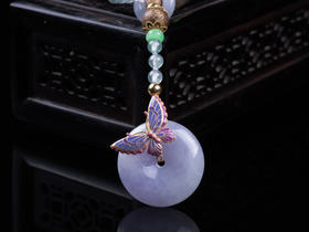 XY0284沉香+翡翠18K金镶紫罗兰平安扣吊坠