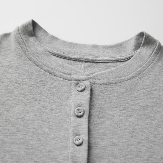 ROMI STUDIO 极简花纱灰亨利领长袖T恤/轻盈柔软弹力 RW24WST1402 商品图3