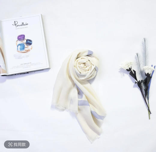 杞冠臻选 | YAKOO 牦牛绒印花超薄雪域 山水系列围巾 50%牦牛绒 50%羊毛  70x200cm 商品图2