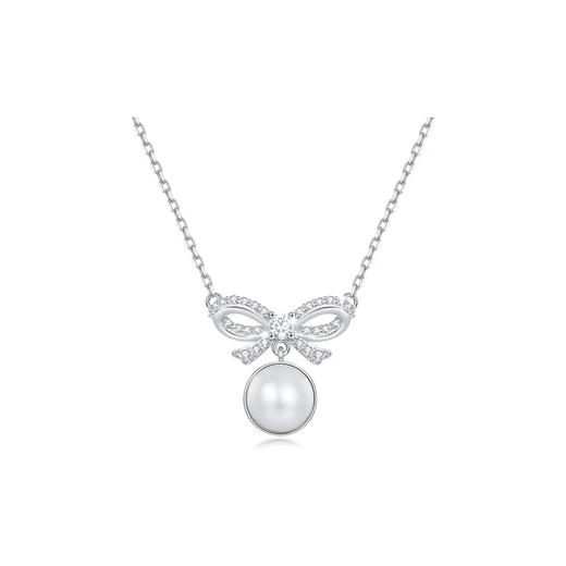 FANCI 范琦 蝴蝶结 在逃公主甜美 锁骨链 灵动蝴蝶结元素吊坠 气质千金款 温润光泽感 款 S925银项链 女款 商品图3